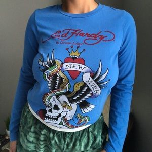 Y2K Ed Hardy Long Sleeve Top